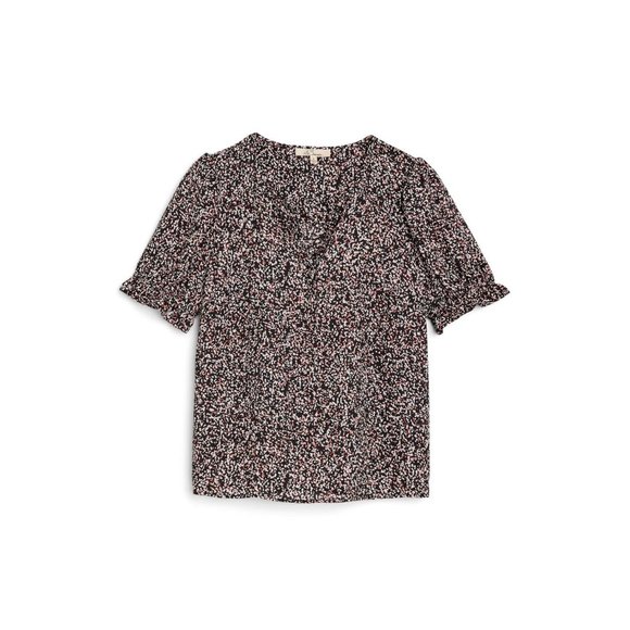 Les Serein Tops - Les Serein Women's Plus Size Teya Puff Sleeve Popover Blouse